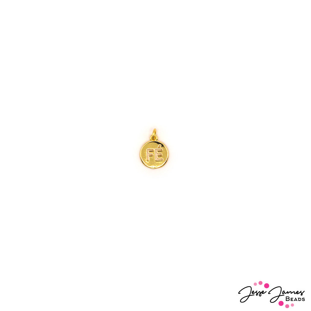 18K Gold Plated Brass Fé Charm