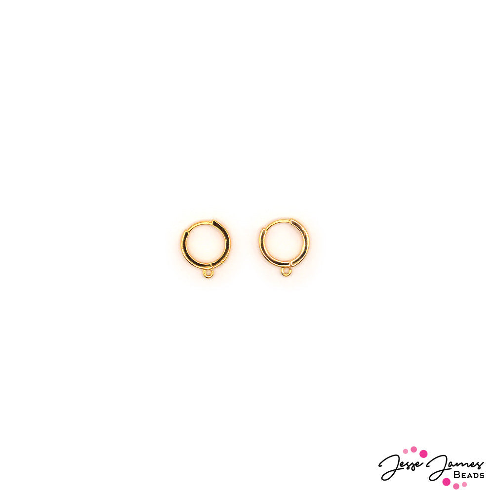 18K Gold Plated Brass Hoop Earring Findings