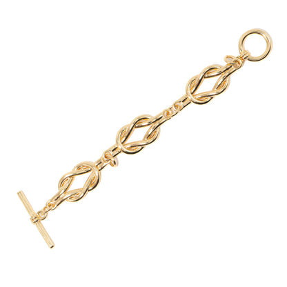 18K Gold Plated Brass Toggle Clasp with Chain Charm