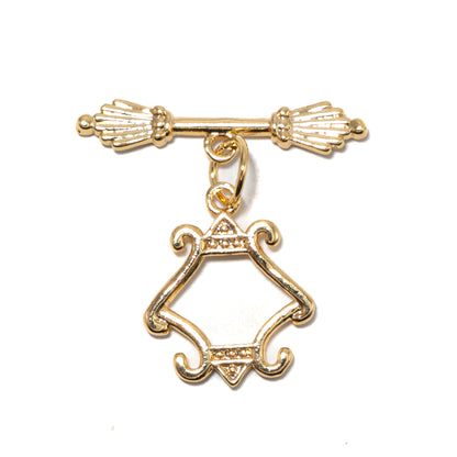 18K Gold Plated Elegant Florish Brass Toggle Clasp