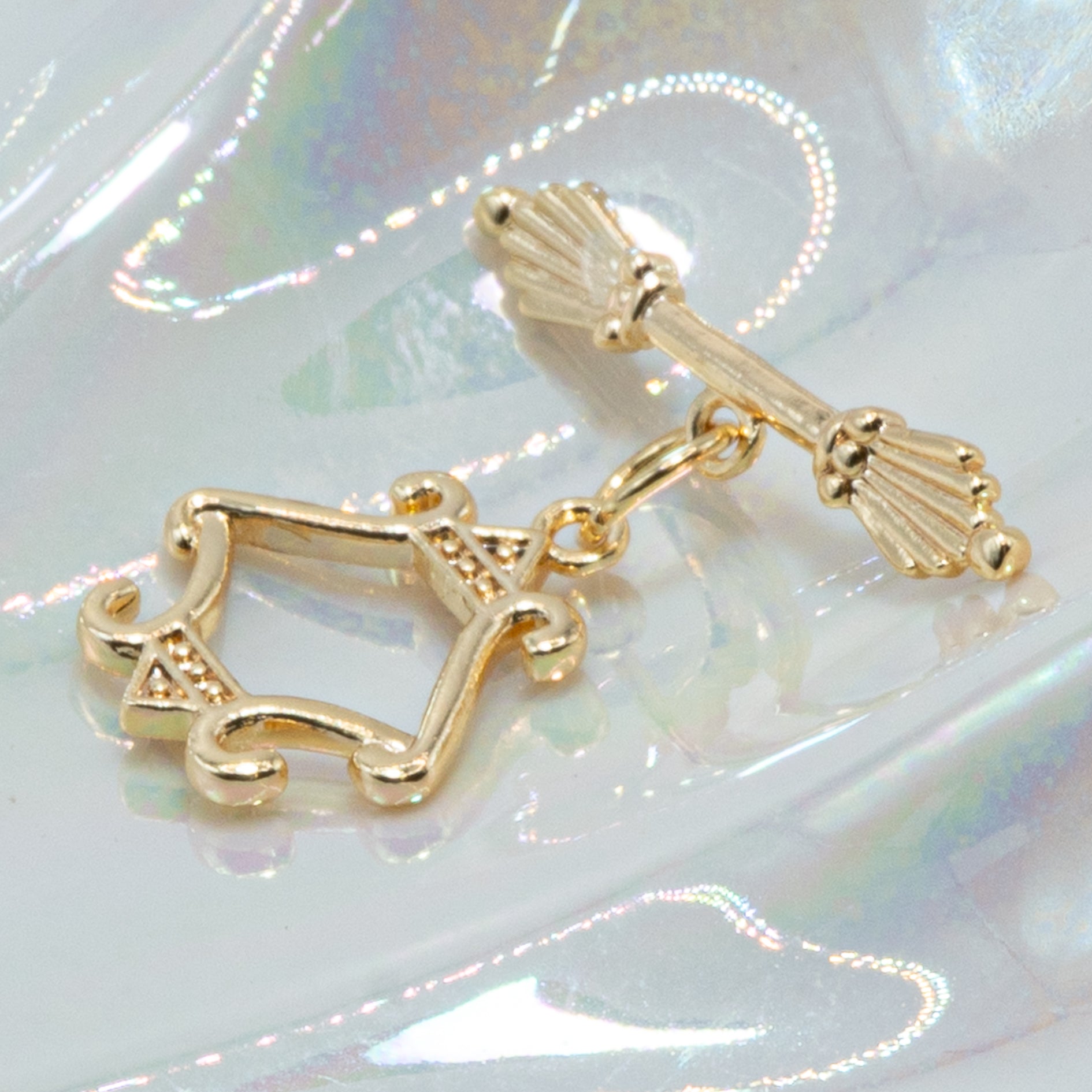 18K Gold Plated Elegant Florish Brass Toggle Clasp