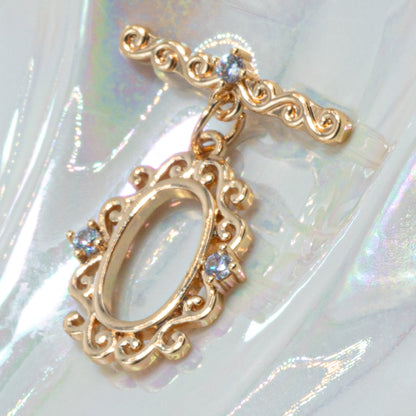18K Gold Plated Oval Mirror Toggle Clasp