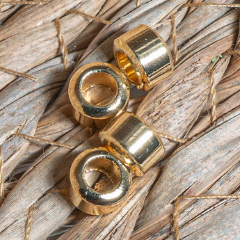 18K Gold Simple Large Hole Bead Slider Set