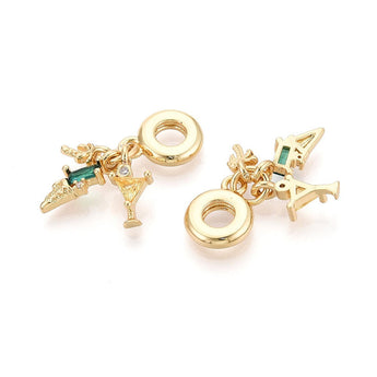 18K Gold Tropical Getaway Large Hole Charm Trio