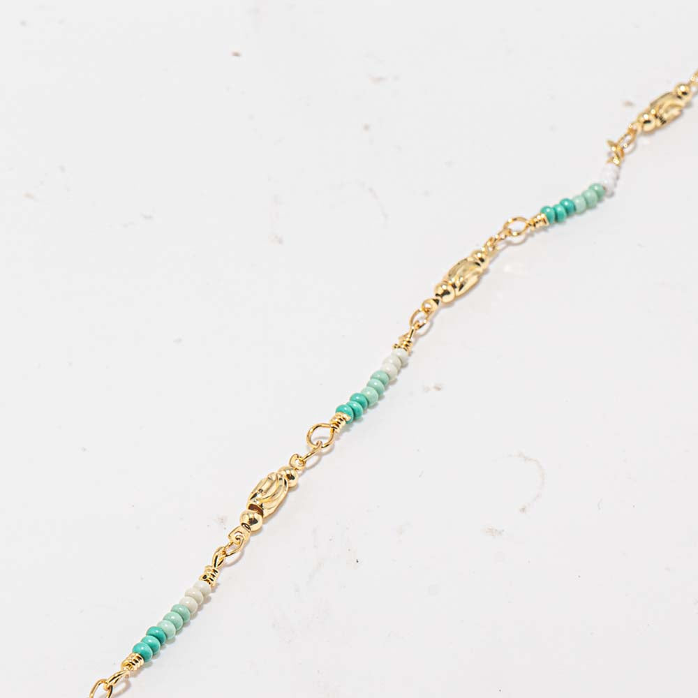 Beaded Golden Raspberry 18K Gold Beaded Chain in Blue Raspberry - Jesse James Beads