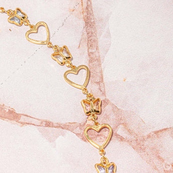 18K Gold Beaded Chain in Date at the Butterfly Garden