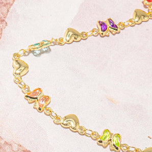 18K Gold Beaded Chain in Bye Bye Butterfly