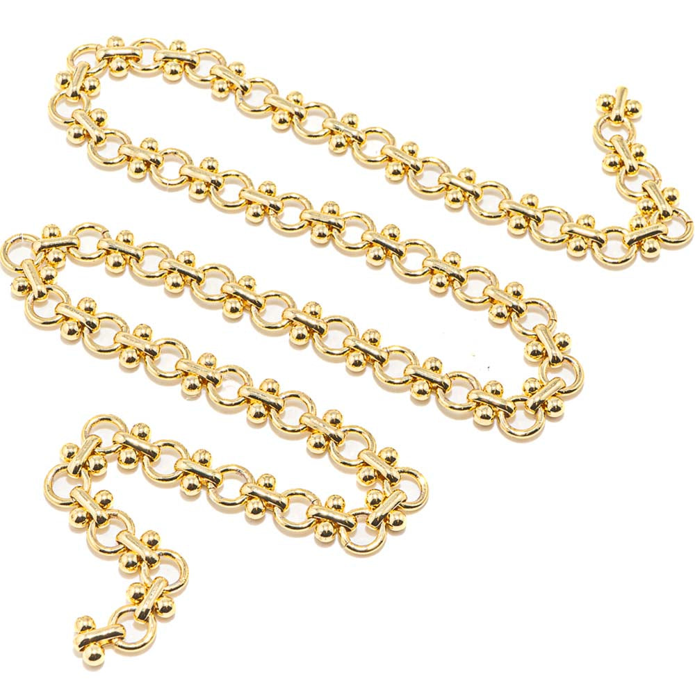 Overlay Chain Box 18K Gold Overlay Bow Metal Chain - Jesse James Beads