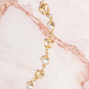 18K Gold & Pearls Chain in Butterfly Dreams