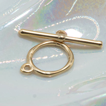 24K Gold Plated Simply Elegant Oval Brass Toggle Clasp