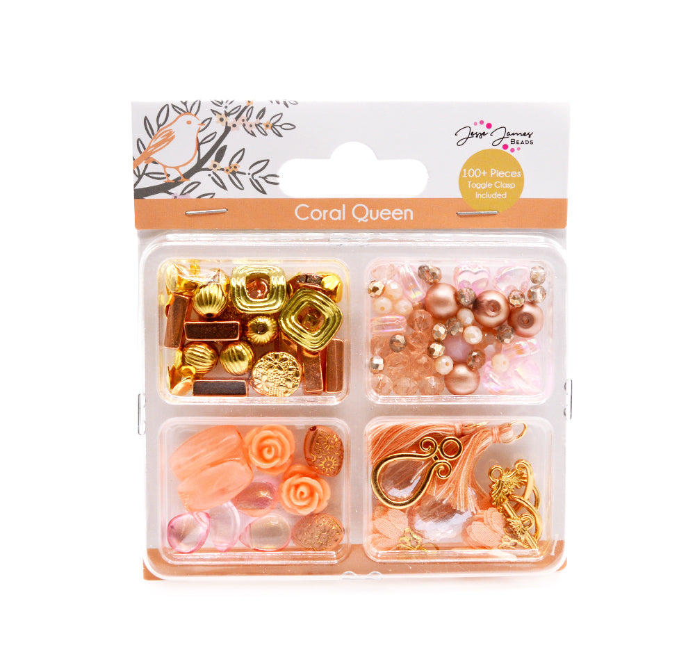 JJB Window Box Bead Mix in Coral Queen