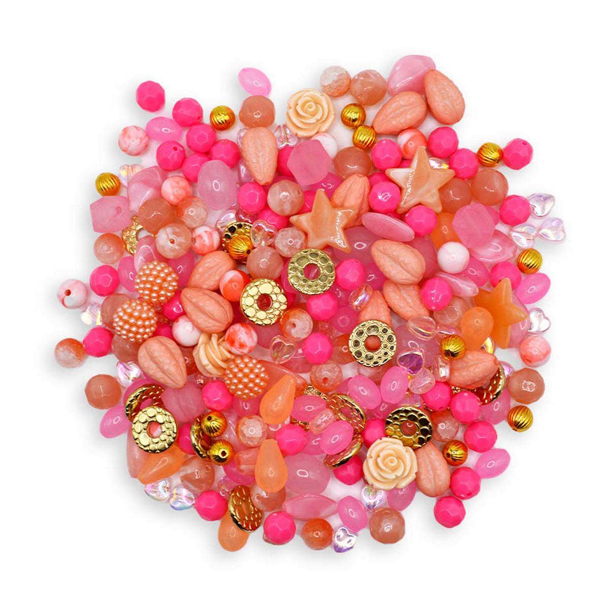 Bulk Bead Assortment In Pink