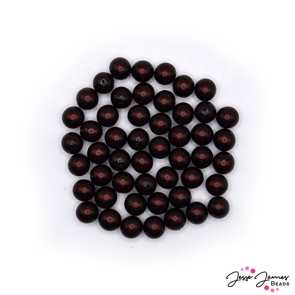 Brown Chocolate Czech Pearl Beads Matte Beads 8mm 50 pieces