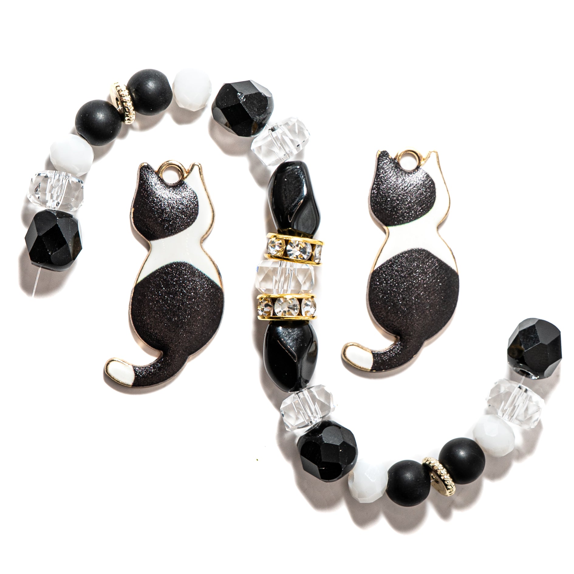Bitty Kitty Bead Mix in Tiny Tuxedos