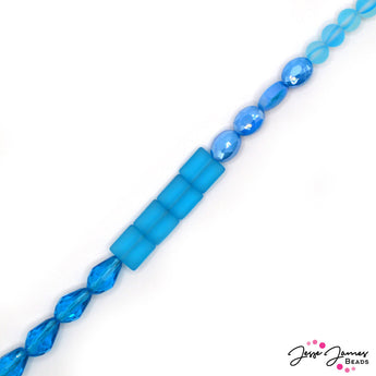 Color Block Glass Strand in Aquamarine Dreams