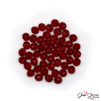 Red Garnet Czech Fire Polish Beads 8mm 50 pieces