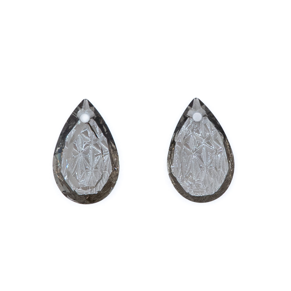 Embossed Glass Teardrop Pendants