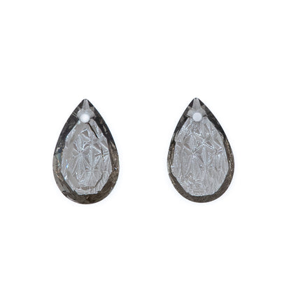 Embossed Glass Teardrop Pendants