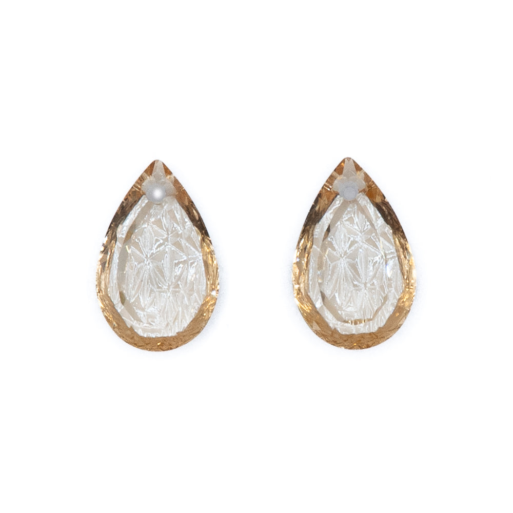 Embossed Glass Teardrop Pendants