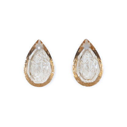 Embossed Glass Teardrop Pendants