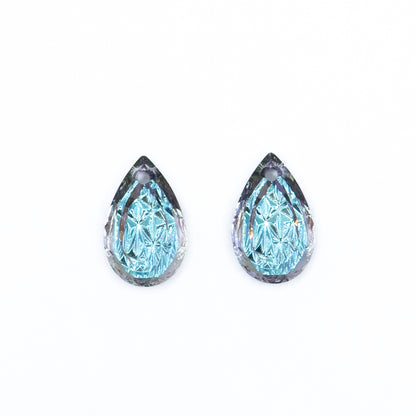 Embossed Glass Teardrop Pendants