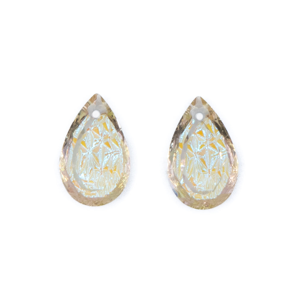Embossed Glass Teardrop Pendants
