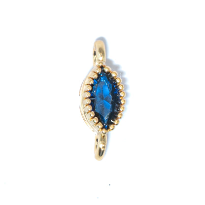 18K Gold Cubic Zirconia Oval Mini Link Connectors