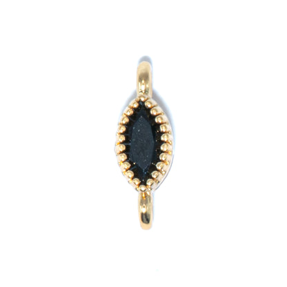 18K Gold Cubic Zirconia Oval Mini Link Connectors