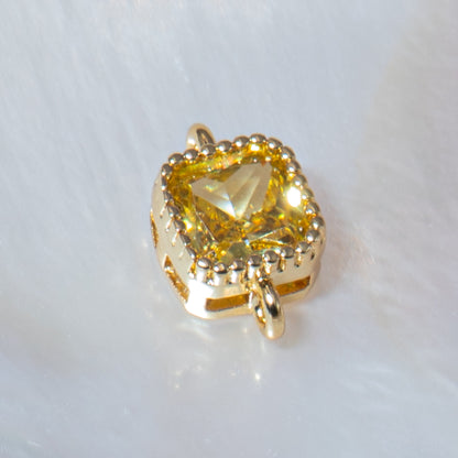 18K Gold-Plated Cubic Zirconia Mini Square Connectors