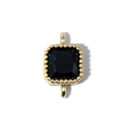 18K Gold-Plated Cubic Zirconia Mini Square Connectors