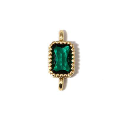 18K Gold Cubic Zirconia Rectangle Connectors