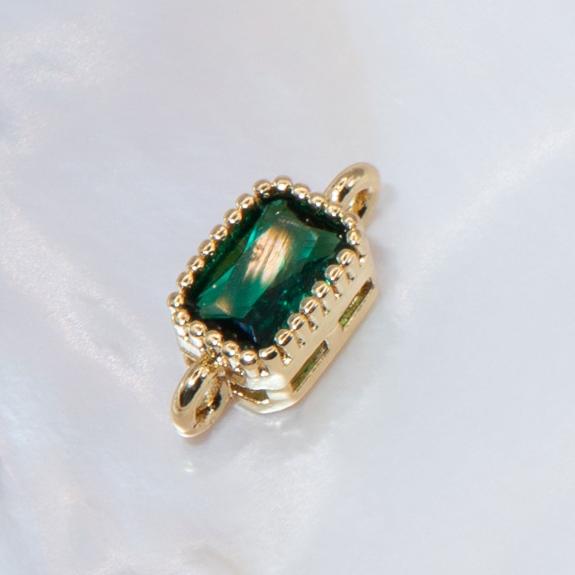18K Gold Cubic Zirconia Rectangle Connectors