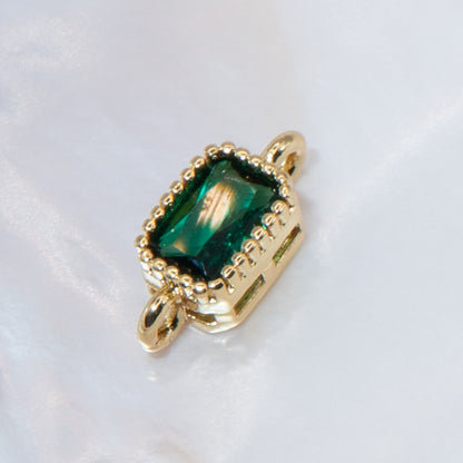 18K Gold Cubic Zirconia Rectangle Connectors