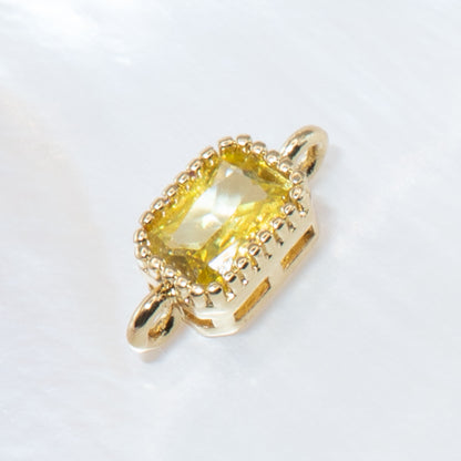 18K Gold Cubic Zirconia Rectangle Connectors