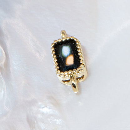 18K Gold Cubic Zirconia Rectangle Connectors