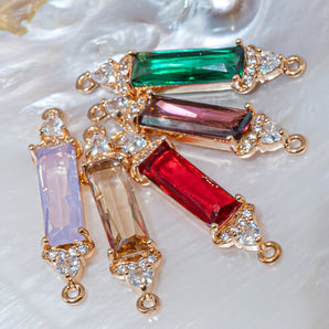 All That Sparkle Brass Micro Pave Connectors