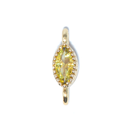 18K Gold Cubic Zirconia Oval Mini Link Connectors
