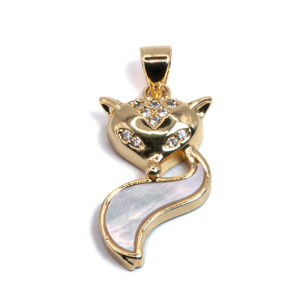 Crystal Fox Shell Pendant