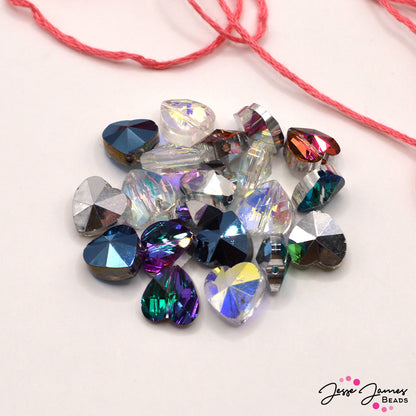 Crystal Hearts Bead Mix