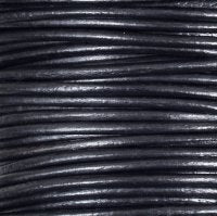 1MM Round Metallic Gunmetal Leather Cord
