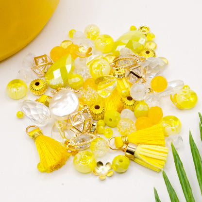 Mini Bead Mix in Lemon Yellow Sun