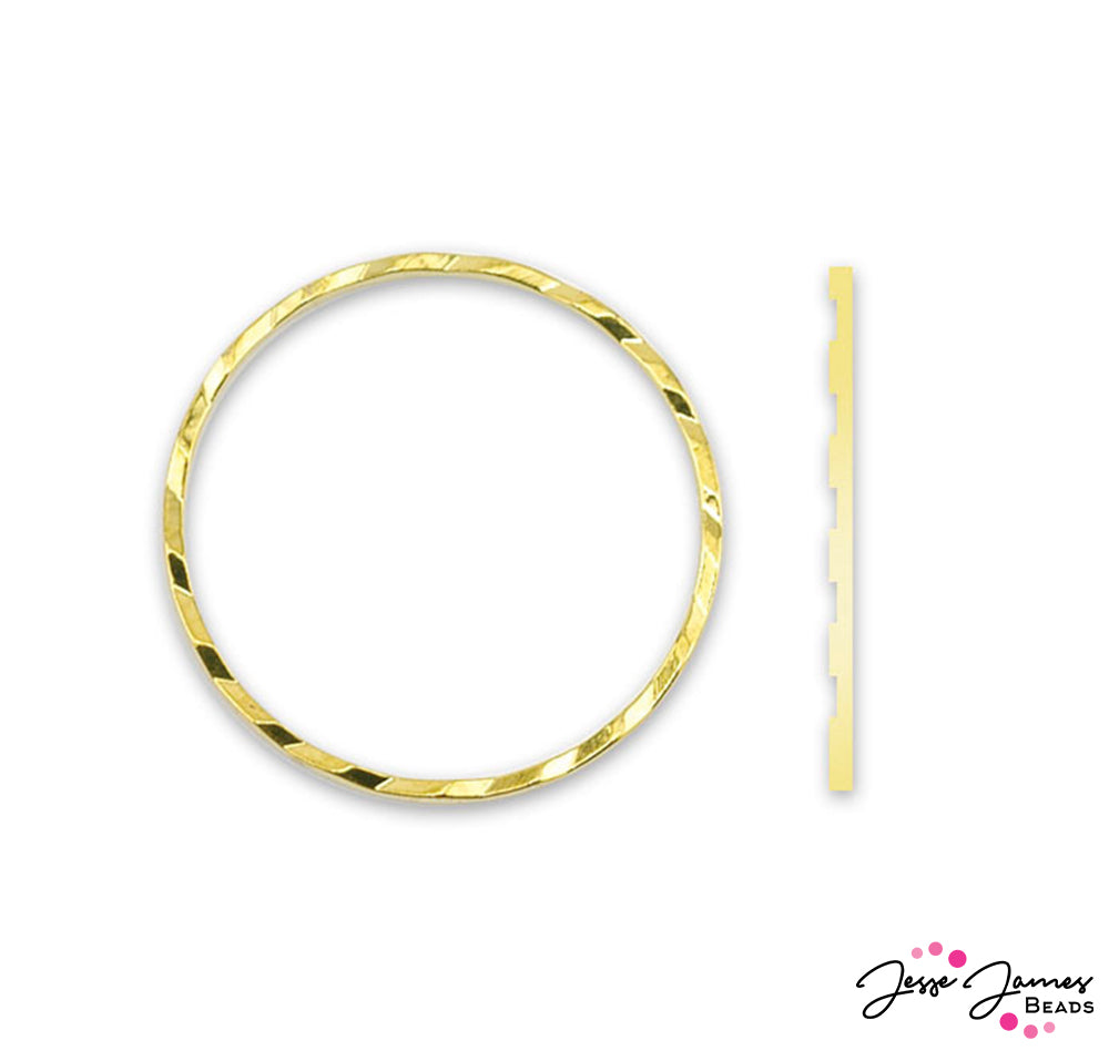 Quick Links Diamond Cut Gold Round 20mm