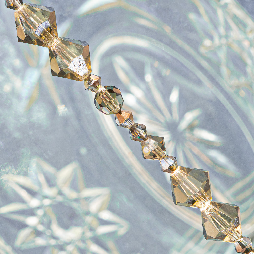 Preciosa Bead Strand in Smoky Grey