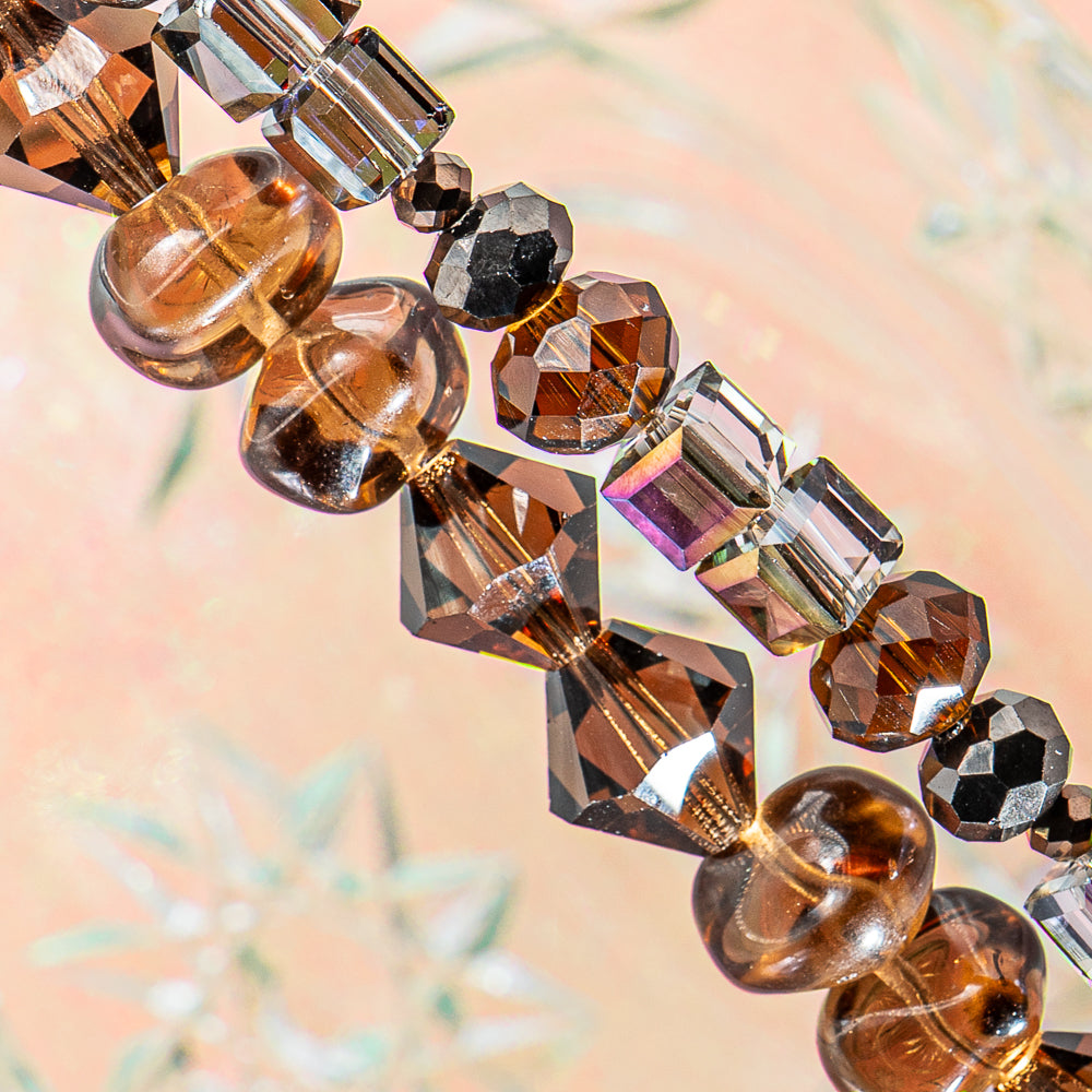 Preciosa Bead Strand Duo in Amber Smoked Topaz
