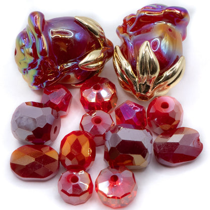 Rose Bead Mix in Painting The Town Red