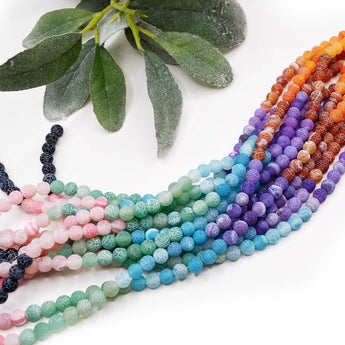 Ombré Stone Bead Set in Crackled Agate
