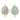 Natural Amazonite Stone Rhinestone Connector Pair