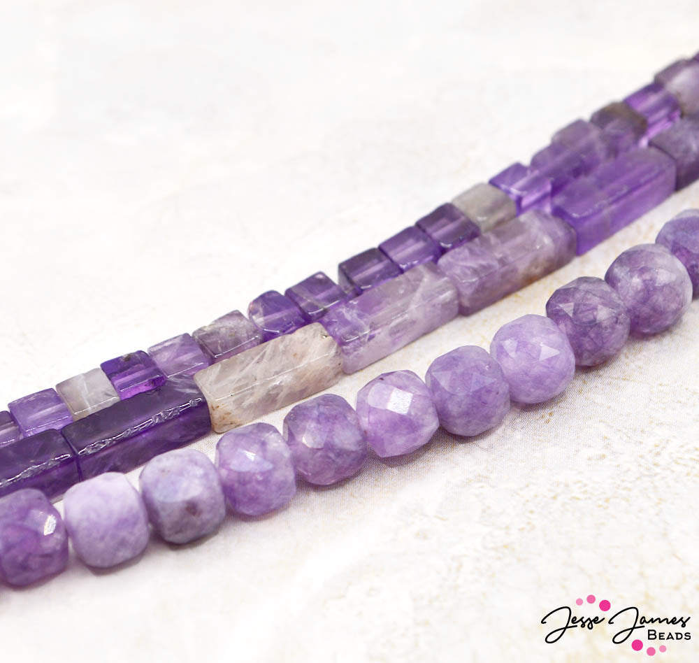 Ombré Trio Bead Strands in Amethyst Mist