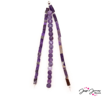 Ombré Trio Bead Strands in Amethyst Mist