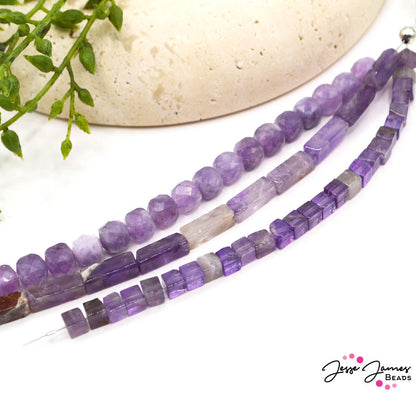 Ombré Trio Bead Strands in Amethyst Mist